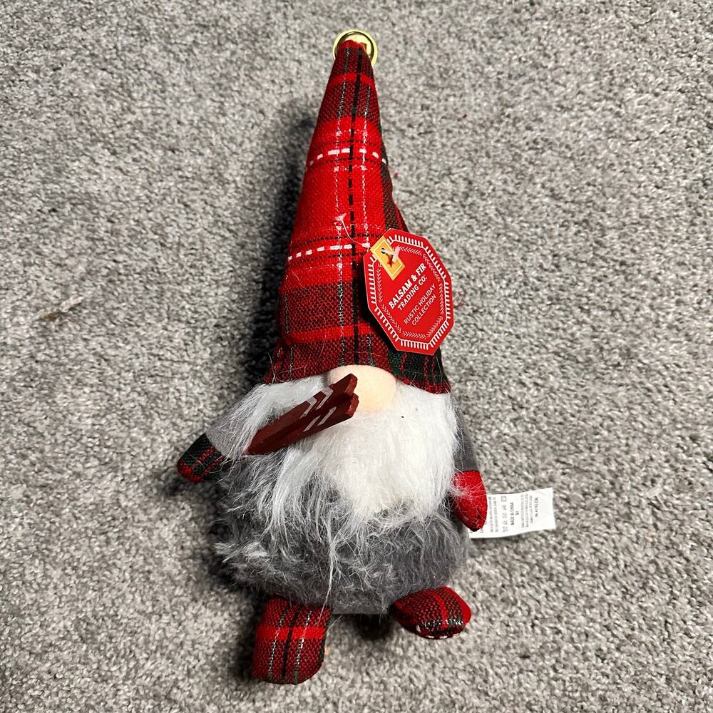 Holiday Gnome Ski Christmas Rustic NEW Balsam & Fir Bell